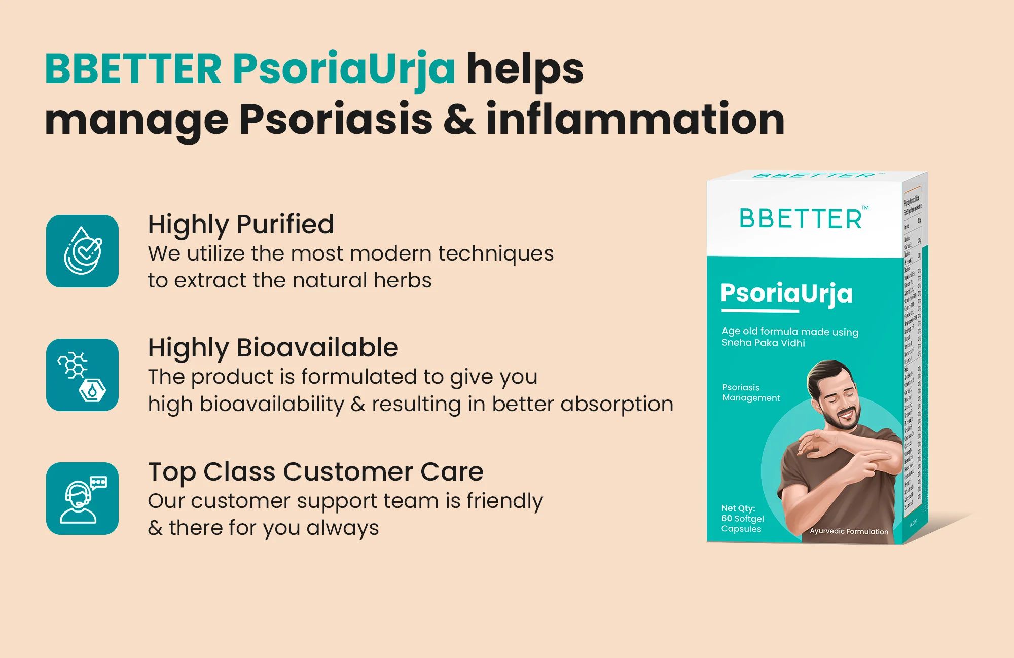 BBETTER PsoriaUrja - Ayurvedic Capsules for Psoriasis Relief & Skin Health Management - Image 7