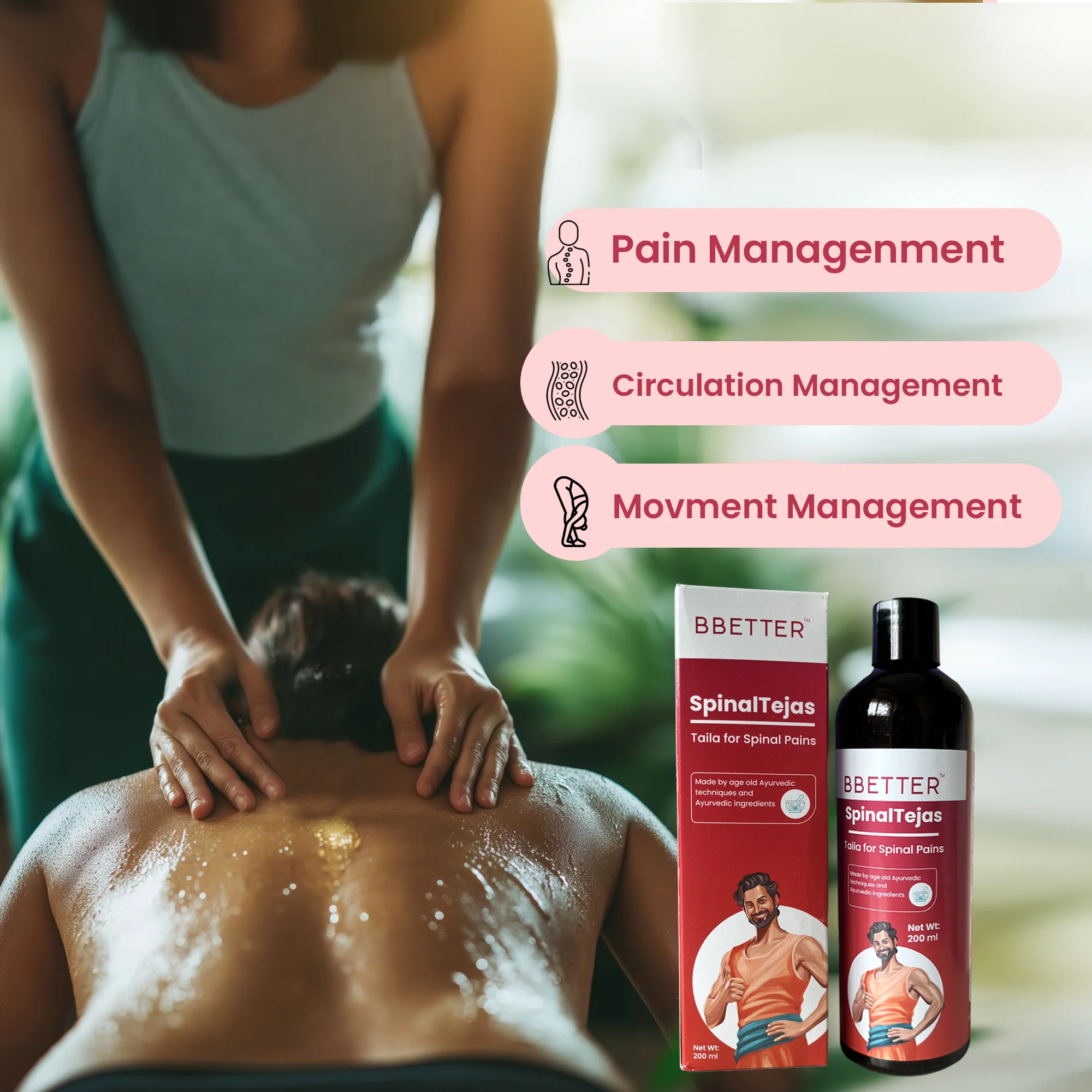 BBETTER Spinal Tejas - Ayurvedic Oil for Spinal & Cervical Pain Relief, Mobility & Circulation - Image 2