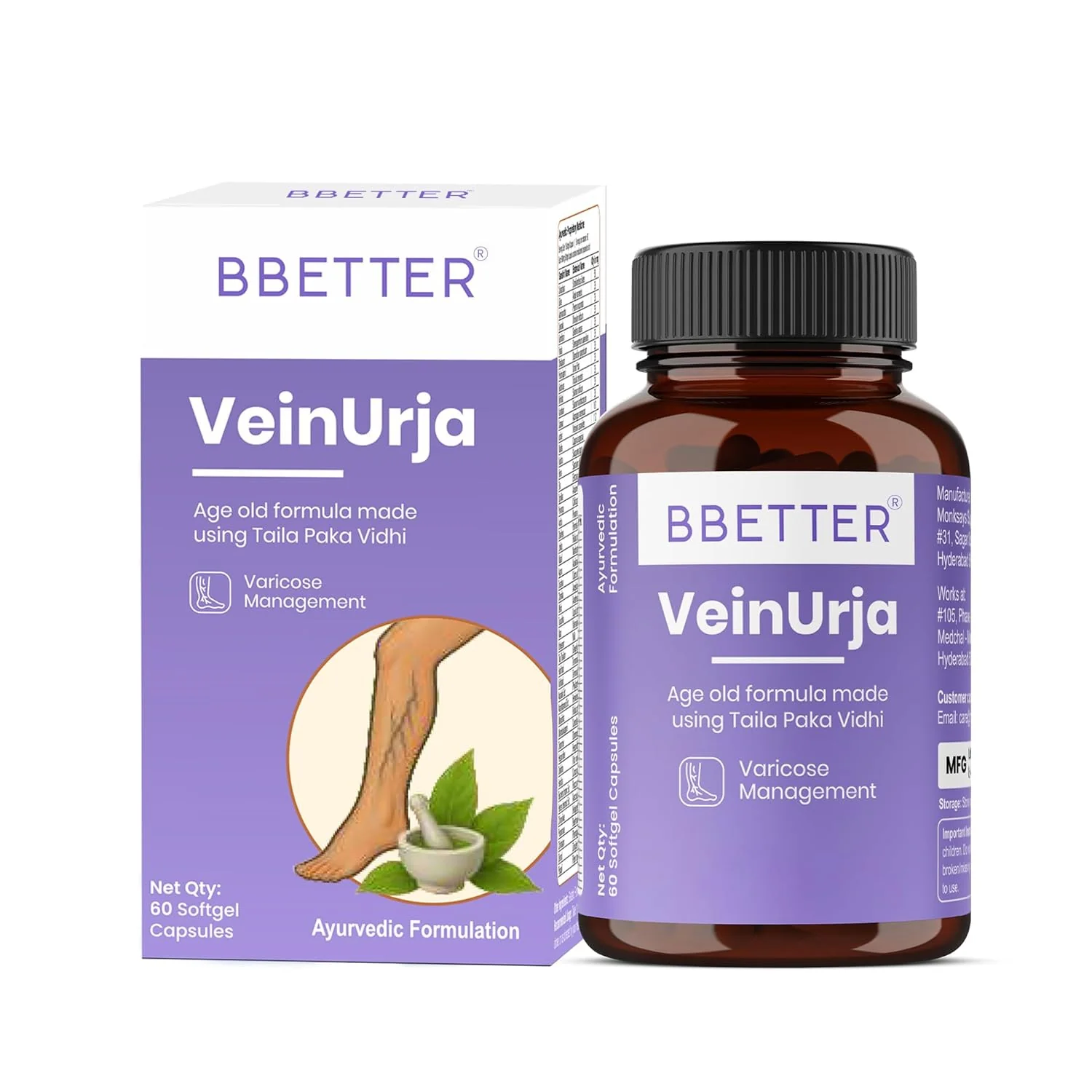 BBETTER VeinUrja - Ayurvedic Supplement for Varicose Vein Relief & Healthy Circulation - Image 8