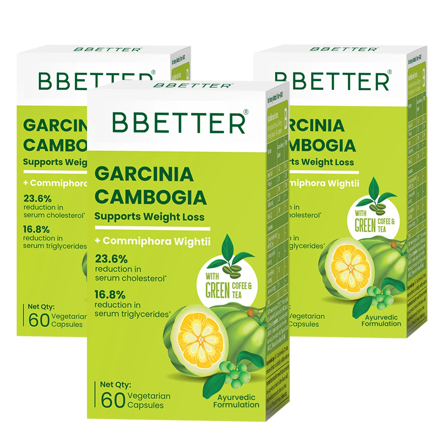 BBETTER Garcinia Cambogia - Ayurvedic Weight Loss Support With Green Coffee & Tea - Image 9